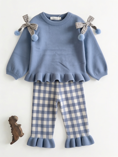 Mommy Match Azul conjunto para bebé y niña