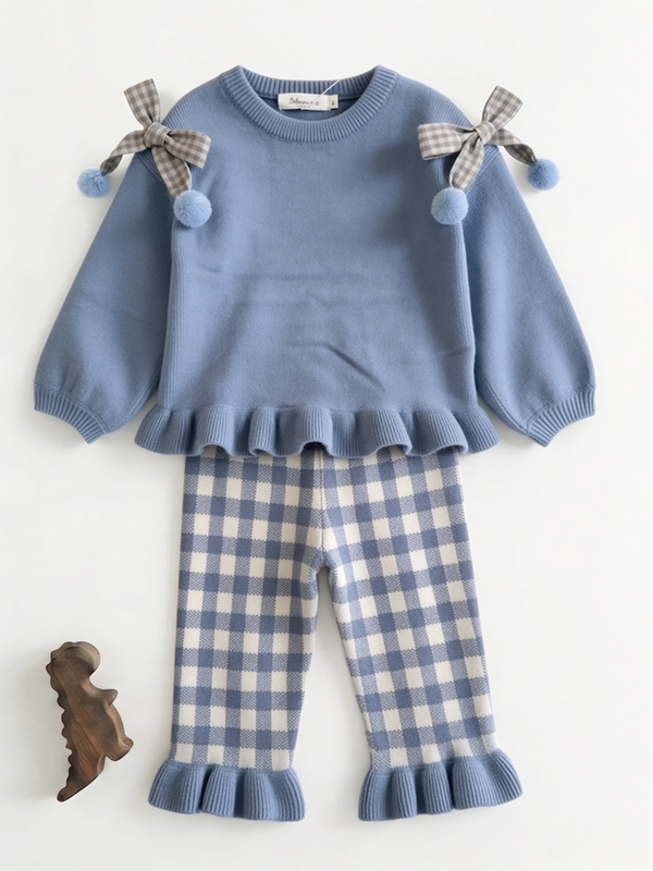 Mommy Match Azul conjunto para bebé y niña