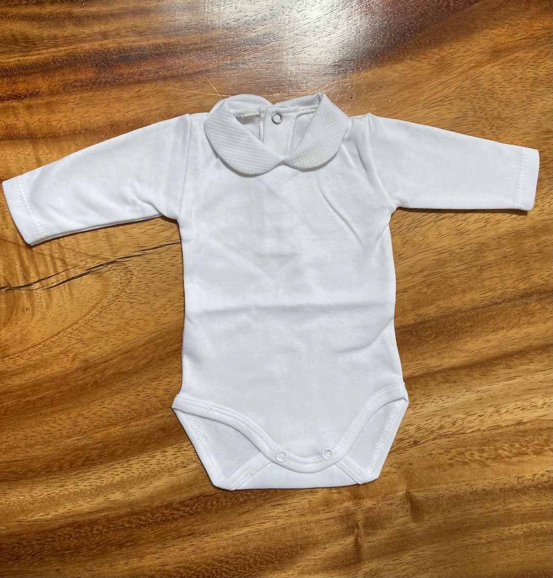 Pañalero de manga larga cuello pique